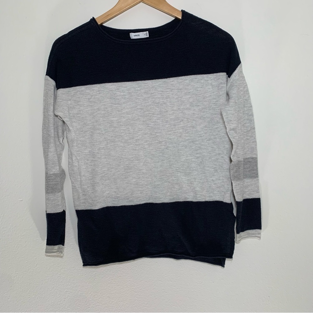 Vince Blue and Gray Crewneck Sweater